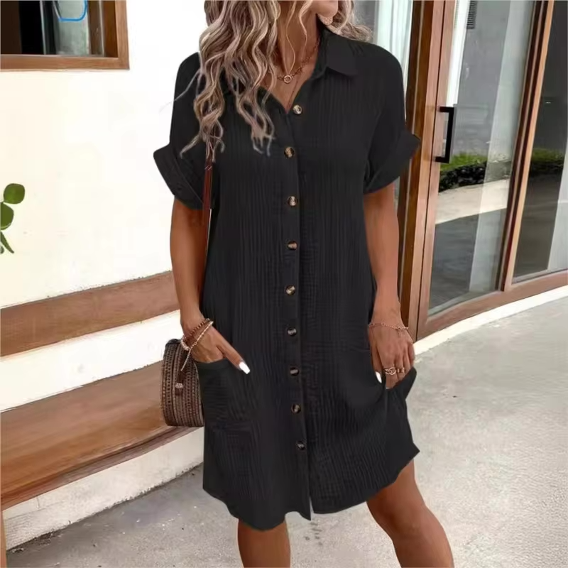 Women's Button-Down Linen Dress
