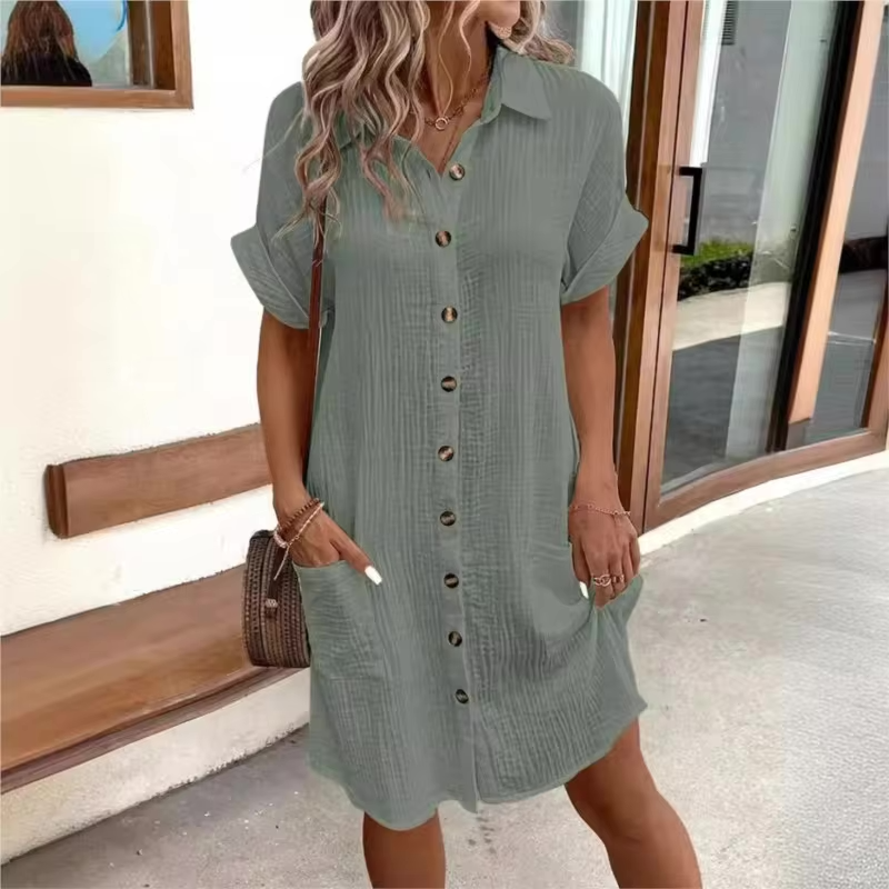 Women's Button-Down Linen Dress