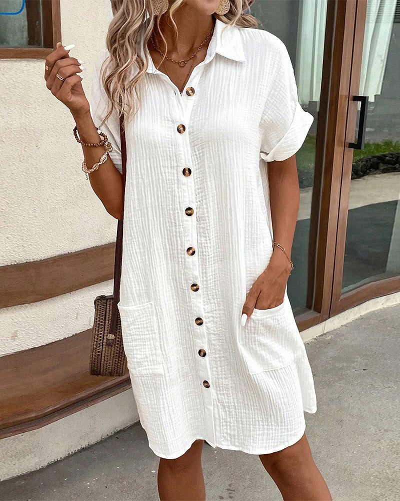 Women's Button-Down Linen Dress