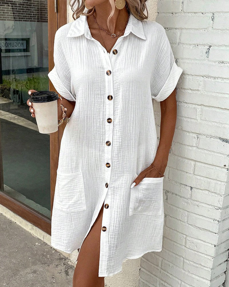 Women's Button-Down Linen Dress