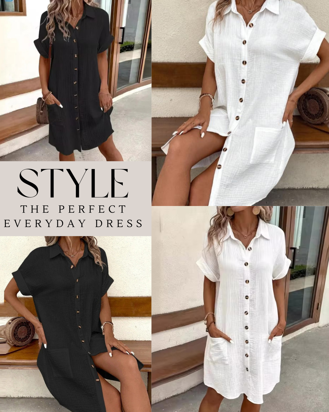 Women's Button-Down Linen Dress
