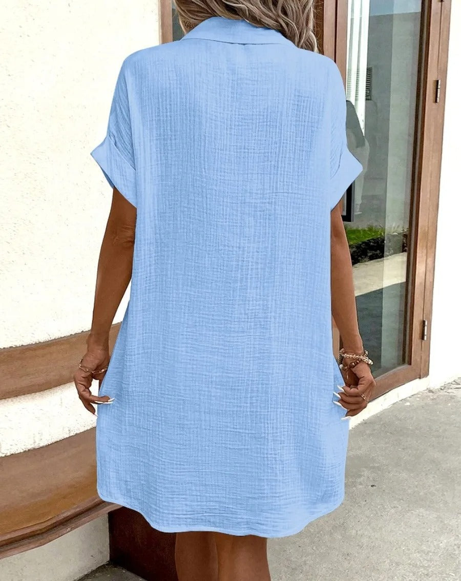 Women's Button-Down Linen Dress