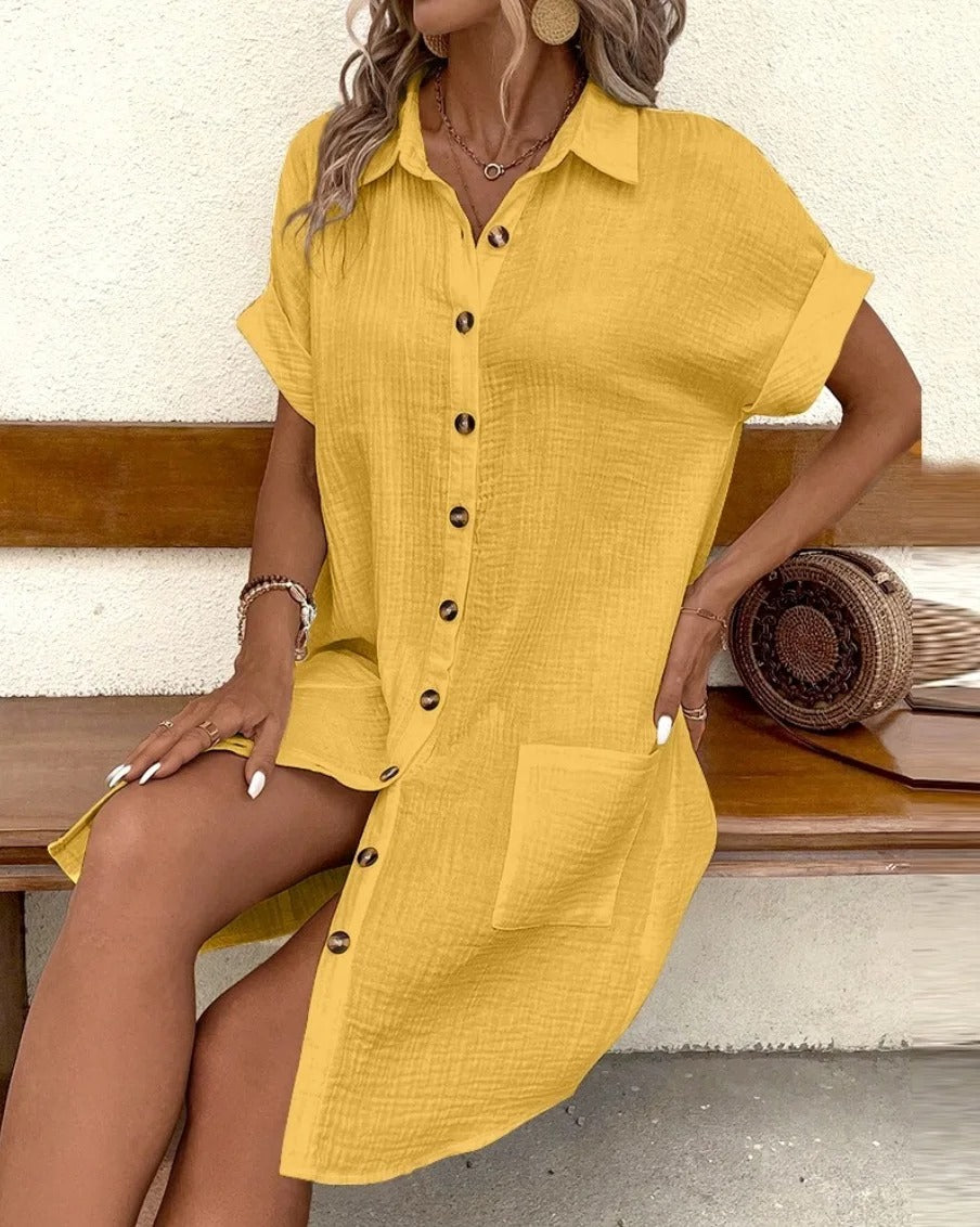 Women's Button-Down Linen Dress