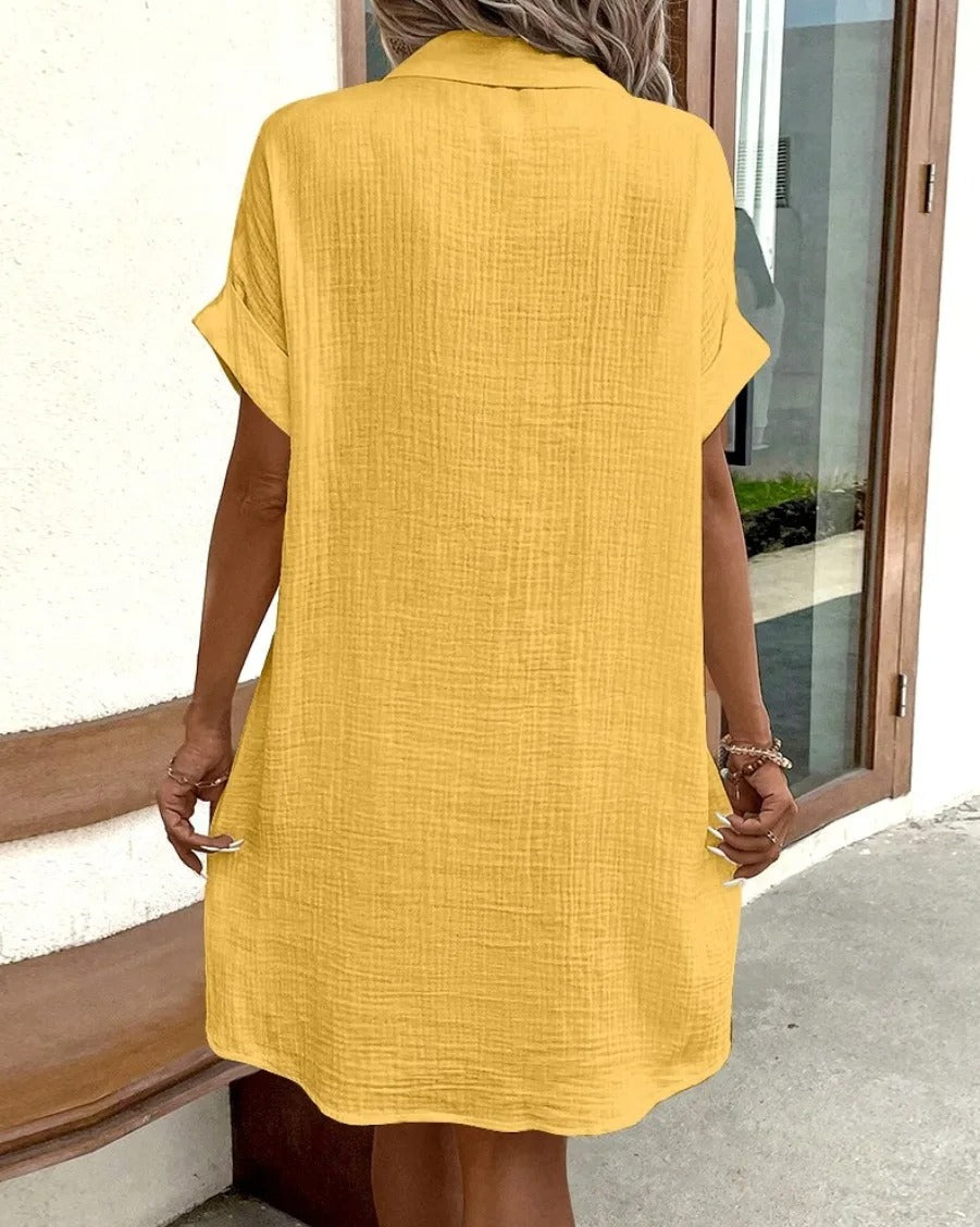 Women's Button-Down Linen Dress