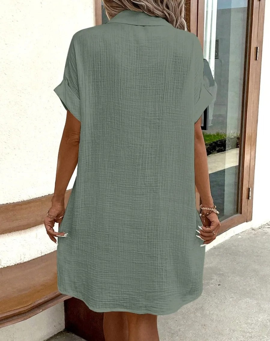 Women's Button-Down Linen Dress