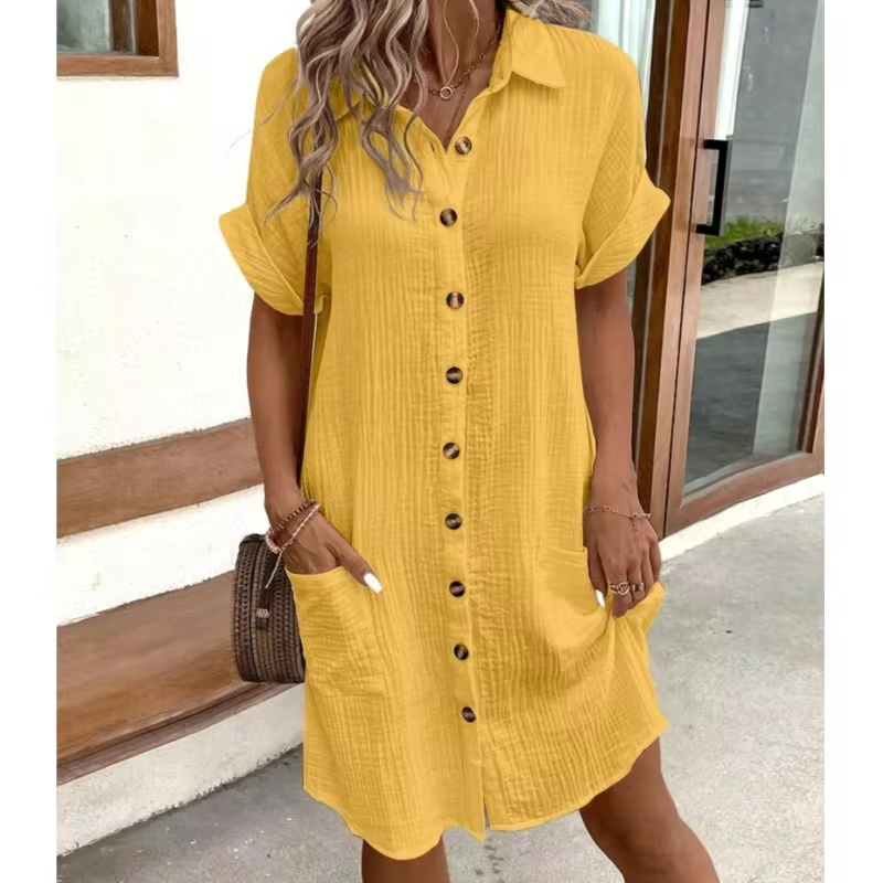 Women's Button-Down Linen Dress