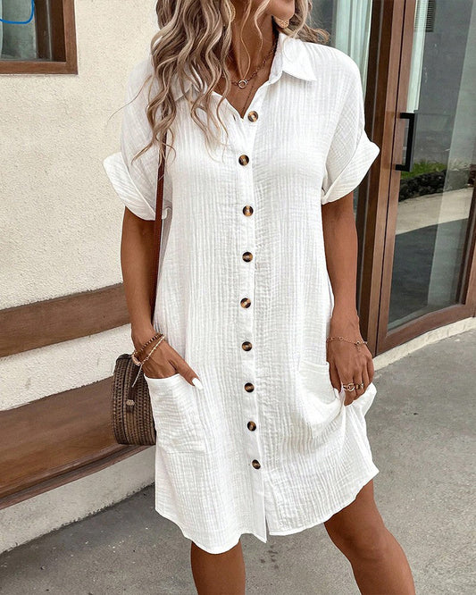 Women's Button-Down Linen Dress