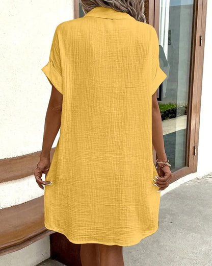 Women's Button-Down Linen Dress